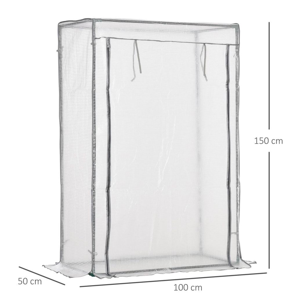 Serra invernale in acciaio con pellicola PE ¨C zephmum ¨C 100x50x150 cm bianco