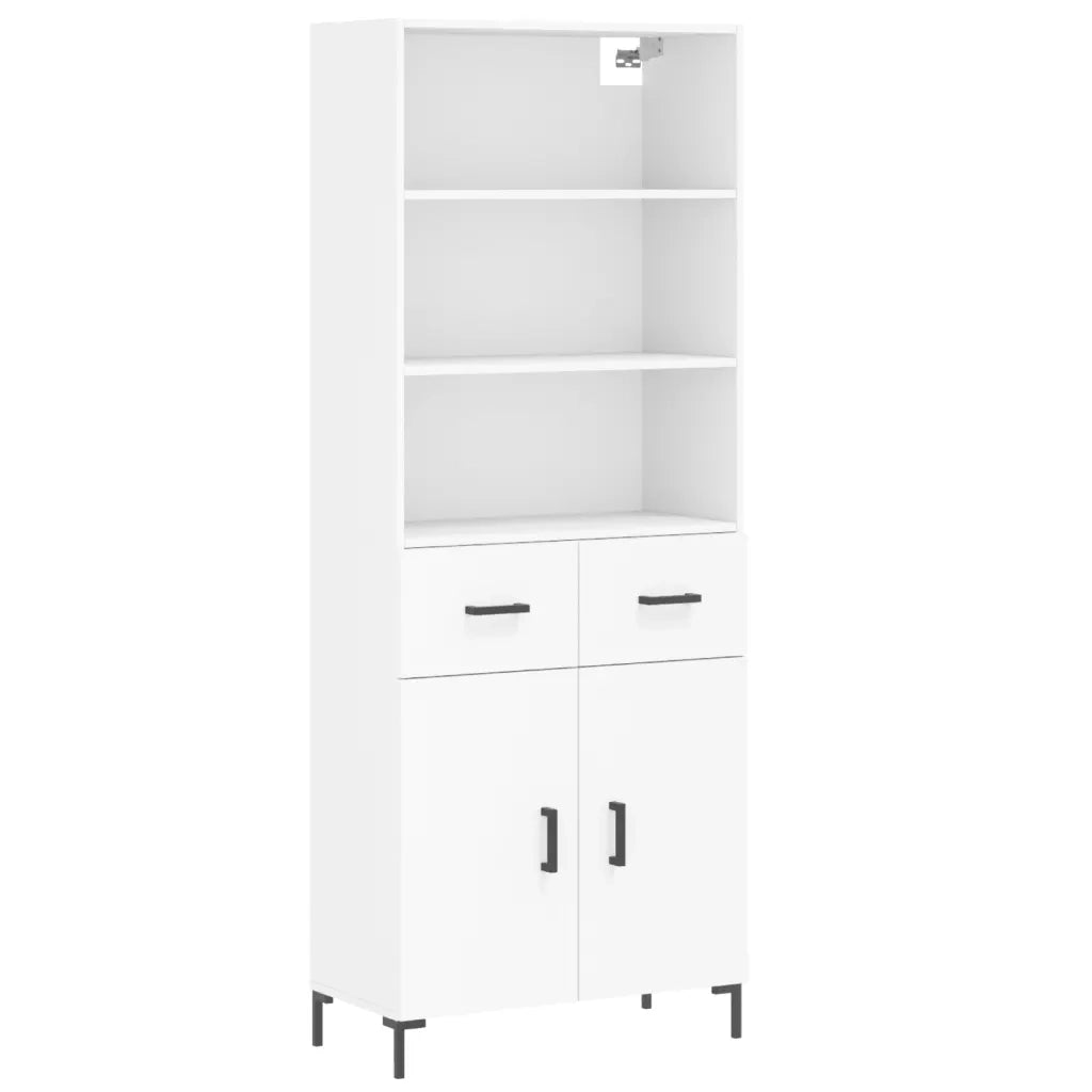 Credenza-Buffet-Armadio da cucina Bianca 69,5x34x180 cm in Legno Multistrato 974170