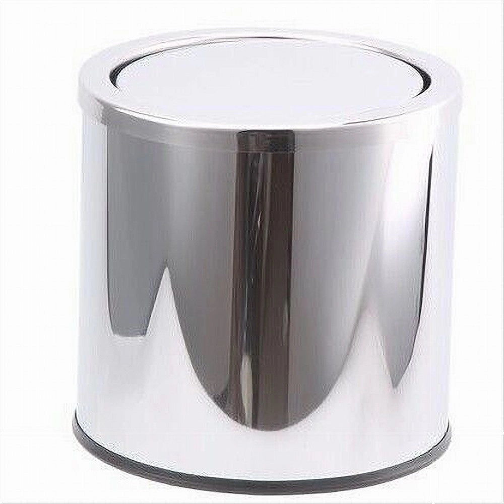 Trade Shop - Pattumiera Acciaio 5 Litri Bidone Cestino Spazzatura Coperchio Basculante 87463 -