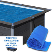 Copertura Isotermica A Bolle 7,53 X 3,33 M Per Piscine In Legno Composito Ottagonale Wpc Wood Di 8,04 X 3,86 M Dimensione piscina: 6.06 X 3.26 m