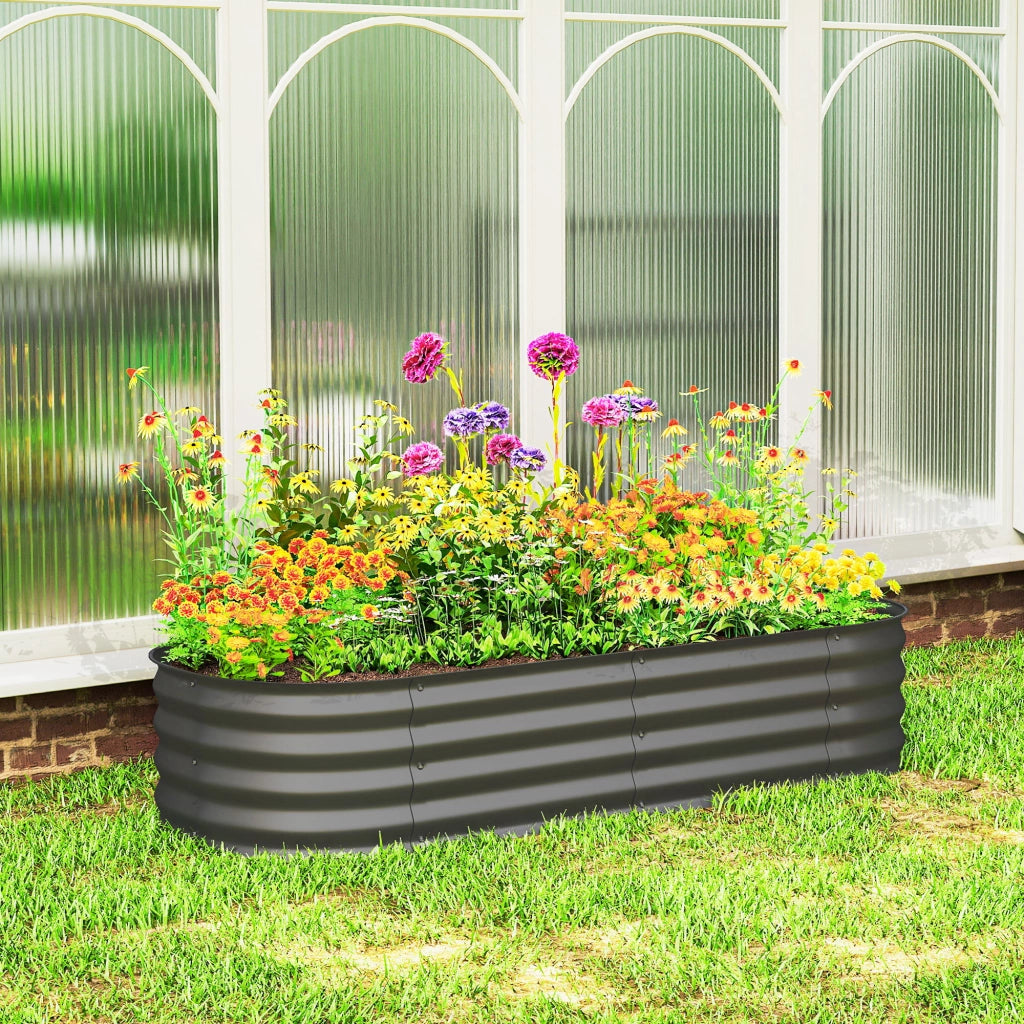 Fioriera rialzata modulare da giardino ¨C Xylo ¨C acciaio grigio 150x62x30 cm
