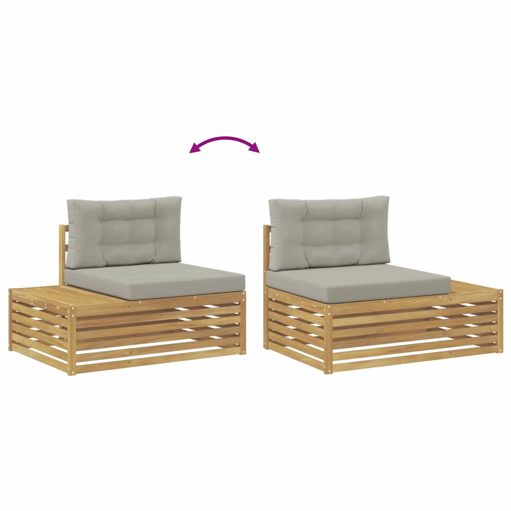 5 pz Set di divani da esterno Poliestere Bianco 3391116