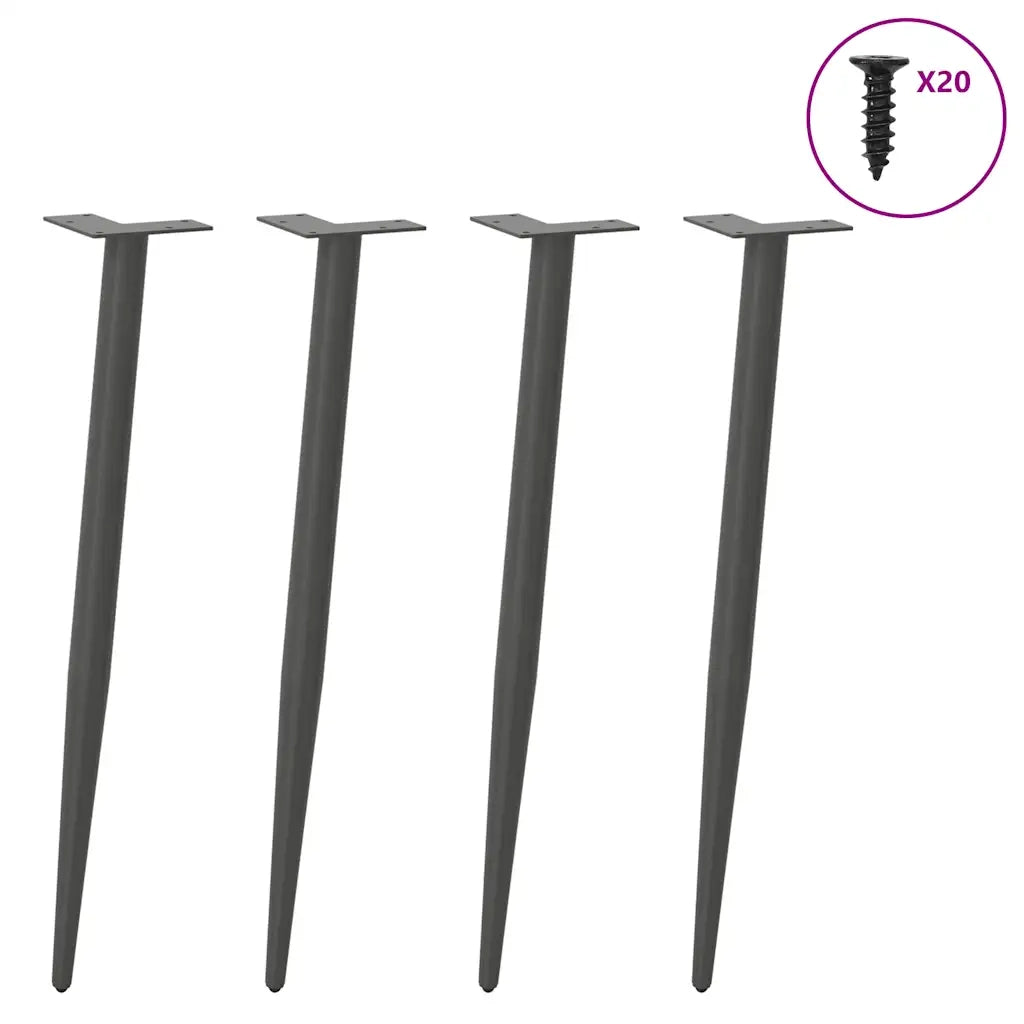Gambe per Tavolo Consolle Forma Conica 4 pz Antracite 72-73 cm Acciaio 4012518