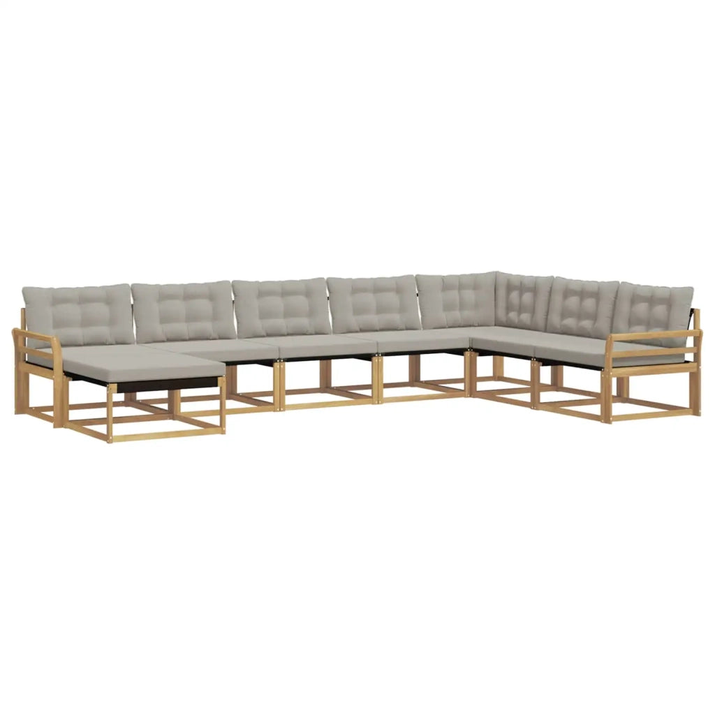 Set di divani da esterno 8 pcs Bianco e Grigio Chiaro 3388973