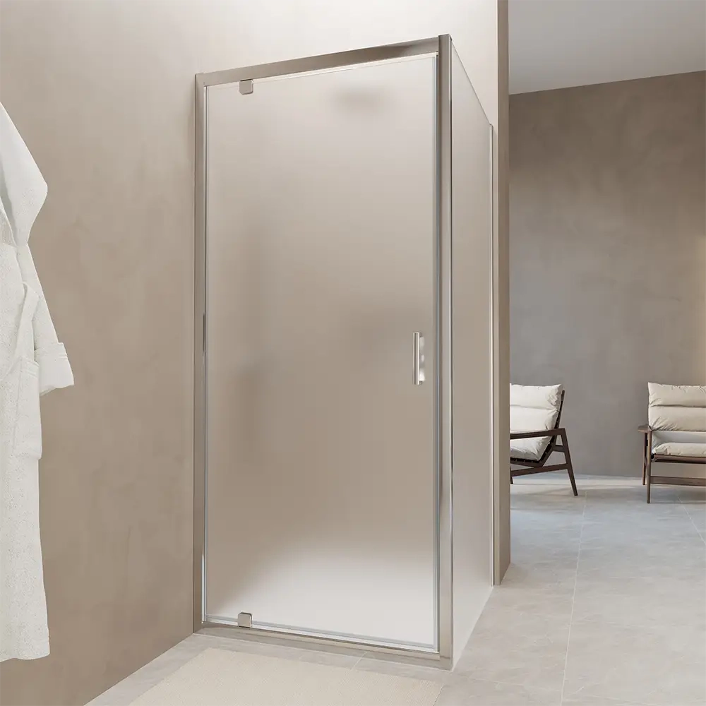 Box doccia 90x70 cm angolare apertura a battente vetro 6mm opaco | Apulia