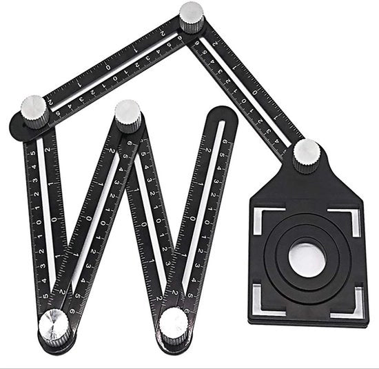 Misuratore multifunzionale per pavimenti in ceramica - Materiale: alluminio leggero - Regolabile - Sostenibile - 18 cm di precisione - Livello di misurazione