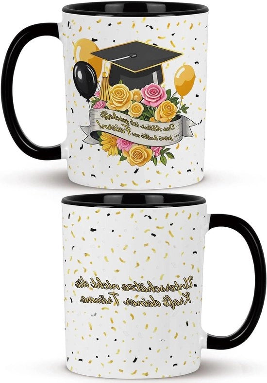 Cadeau di Laurea Premium 2025 e Tazza da Caffè in Ceramica | Articoli per la Festa di Laurea e Regali Personalizzati | Decorazioni e Idee Regalo per Natale per Colazione e Caffè