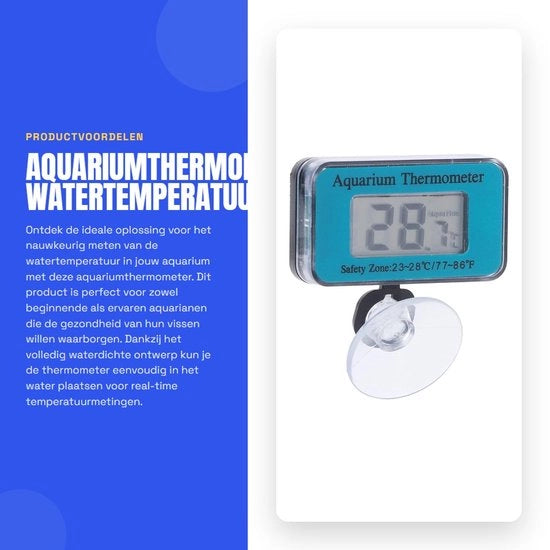 Termometro acquario con display LCD - acqua resistente - misura temperatura acqua in tempo reale - scala di misura 0-50℃