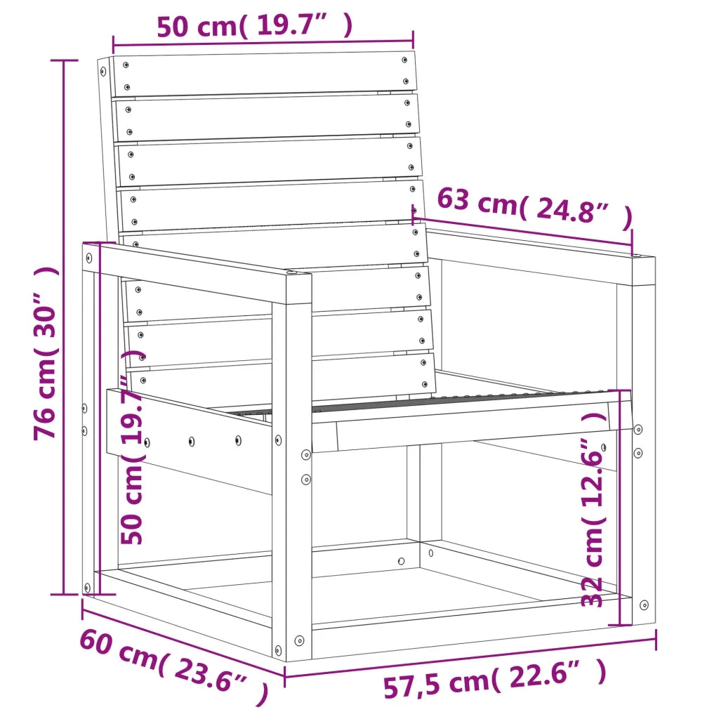 Set Salotto da Giardino 3 pz in Legno Massello di Douglas 832555