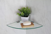 Placca di vetro resistente, 200 mm, 6 mm spessa, per bagno / camera da letto / cucina, con grandi supporti cromati