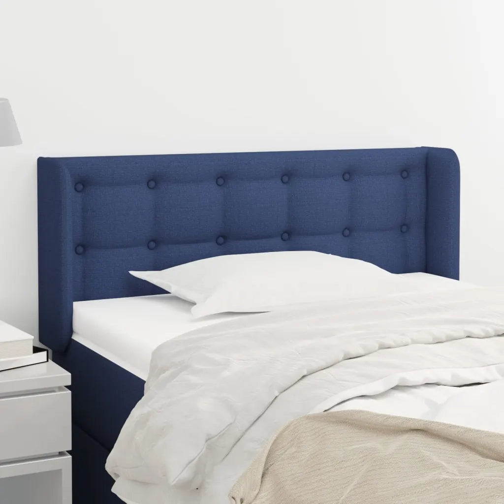 Testiera ad Orecchio Blu 103x16x78/88cm in Tessuto 3119198