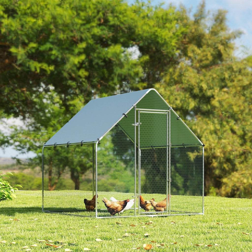 Pollaio per Galline ¨C zephmum ¨C Acciaio Zincato Argento 2x2x2 m