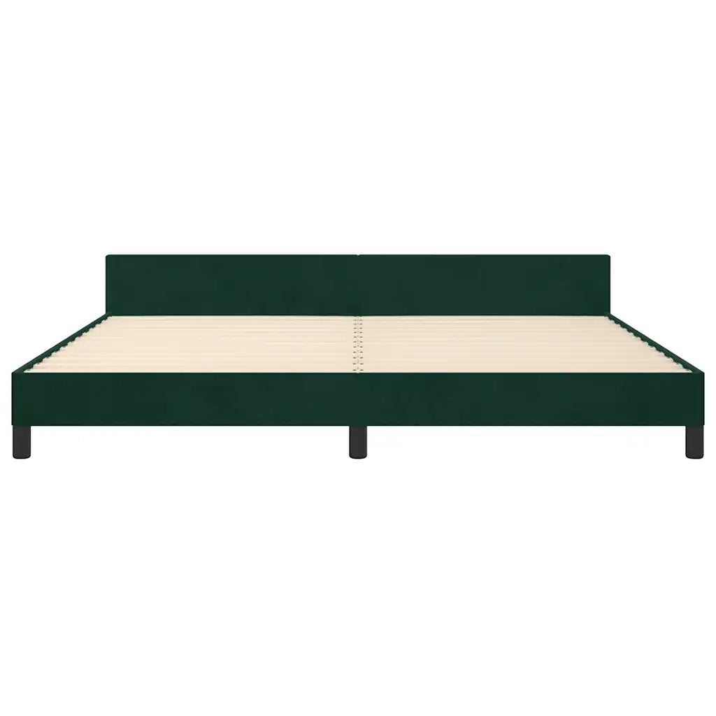 Letto matrimoniale | Letto per adulti | Giroletto senza Materasso Verde Scuro 200x200 cm in Velluto