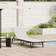 Lettino Prendisole con Cuscino Nero in Polyrattan 4104079