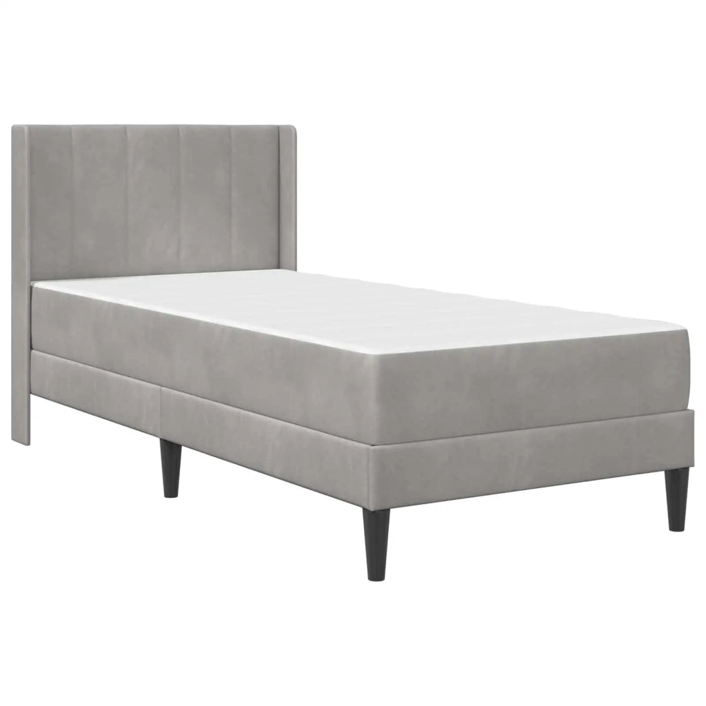 Struttura letto con materasso Grigio chiaro 90 x 190 cm Velluto 3415244