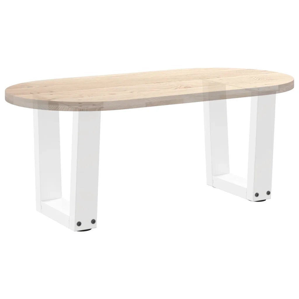 Gambe per Tavolino da Caff¨¨ a Forma di V 2 pz | Piede del tavolo Bianche 30x(30-31,3) cm Acciaio