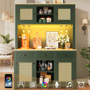 ARMADIO DISPENSA ALTO 120x40x180 cm MDF Verde Antico con illuminazione USB opzionale