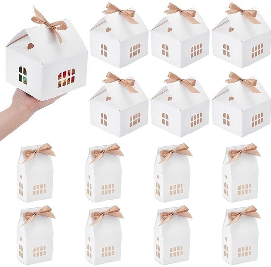 Decoro per Feste - Dozzina di 20 pezzi - Scatole per Abitazione - Scatole di Regali con Fiocchi - Scatole Decorative per Conservazione - Scatole a Tre Dimensioni - Adatta per Feste e Celebrazioni