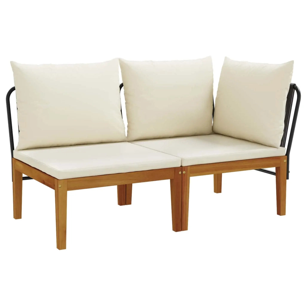 2 pcs Set da Giardino con Cuscini Naturale 42022066