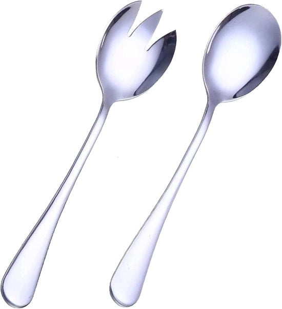 Set di Servizio per Insalata con Design Elegante - Forchetta/Insalata - Acciaio Inossidabile - Set da 2 - Adatto per Feste/Buffet - Ideale come Regalo - Servizio per Insalata