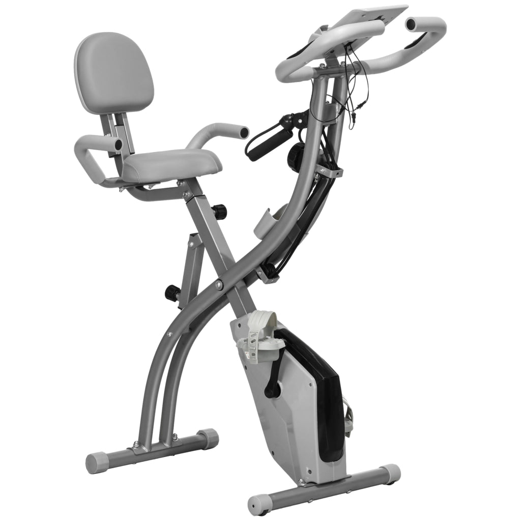 Cyclette Pieghevole 2 in 1 con Sensore Frequenza Cardiaca ¨C Minimal ¨C Grigio