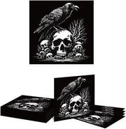 Servetten per Halloween 20 pezzi - 2 strati - Temi spaventosi - Scheda/Corvo - Decorazione da tavola da buttare - 33 cm - Servetten da festa