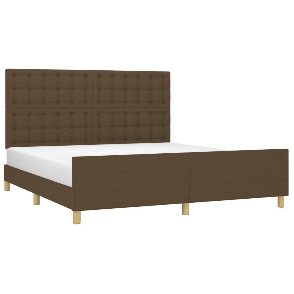 Giroletto senza Materasso Marrone Scuro 160x200 cm Tessuto
