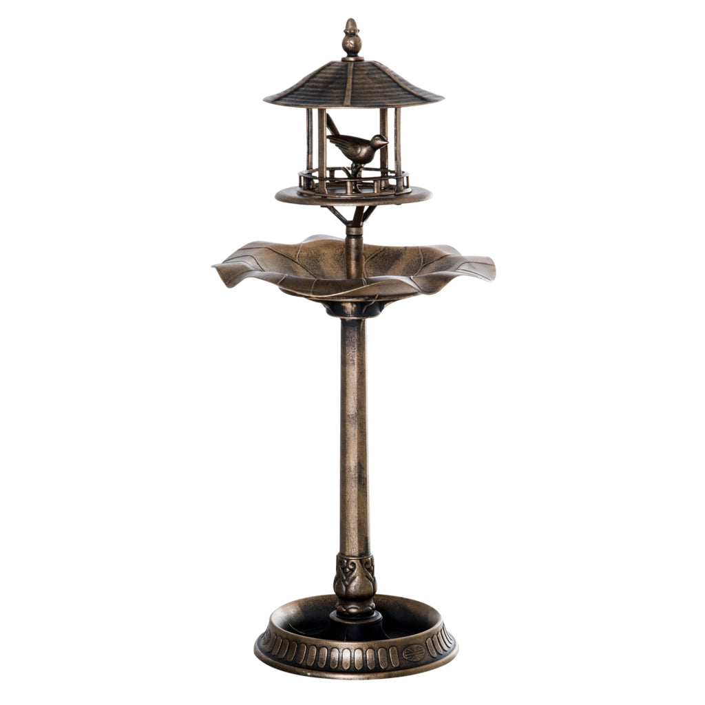 Abbeveratoio per Uccelli 3 in 1 ¨C Xylo ¨C Polipropilene Bronze Antico ? 50 x 113H cm