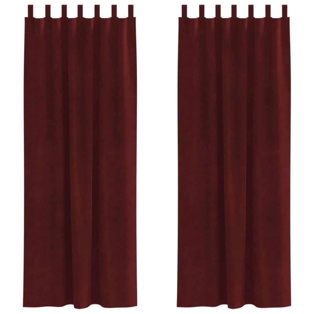 Tende Oscuranti | Tende Blackout 2 pz Rosso Vino 140 x 225 cm Velluto
