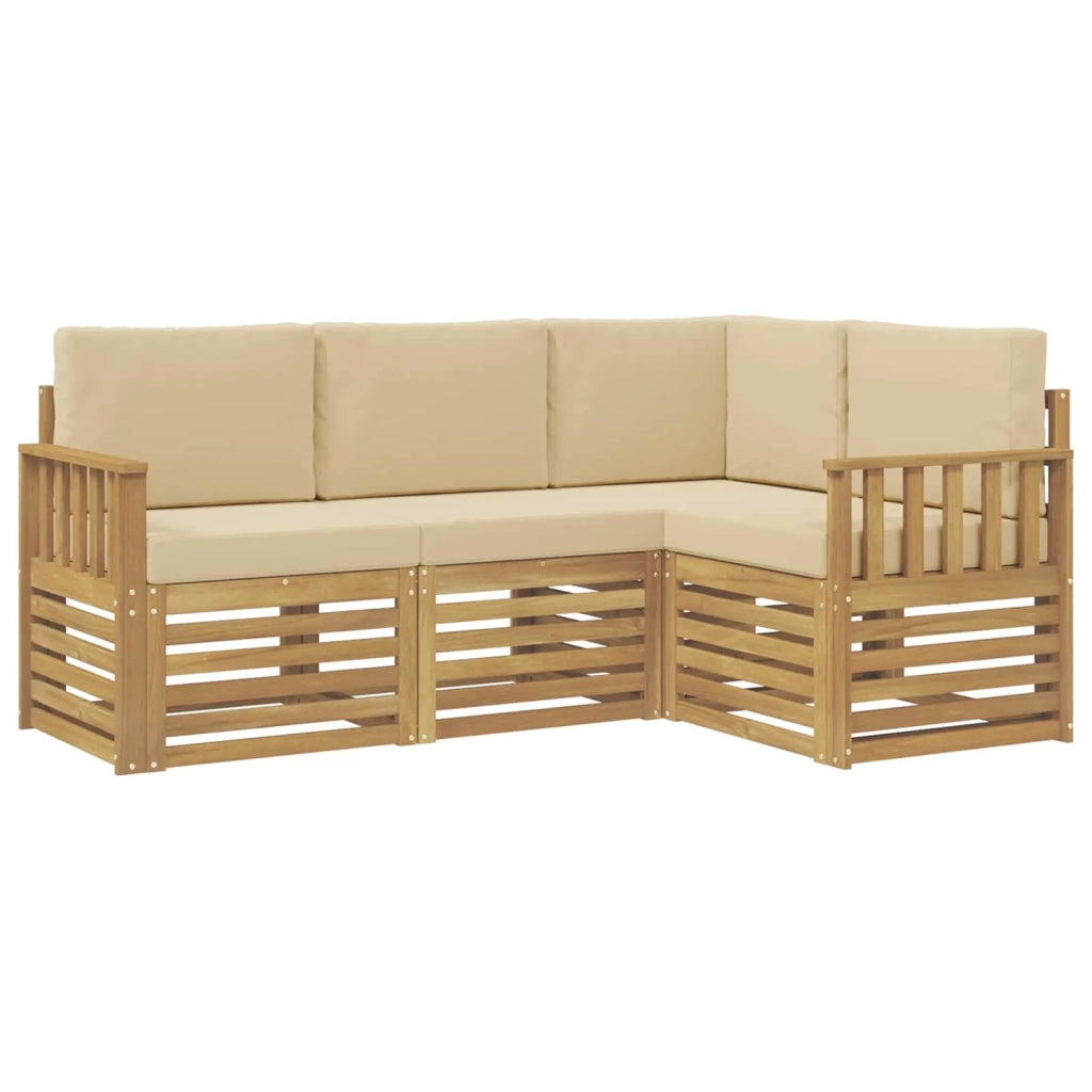 Set di divani da esterno 4 pcs Bianco e Beige 3391748