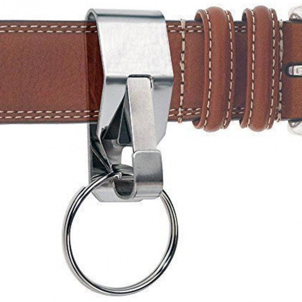 Trade Shop - Set 2pz. Portachiavi Gancio Cintura Anelli Spirale Porta Chiave Acciaio Cerchio -