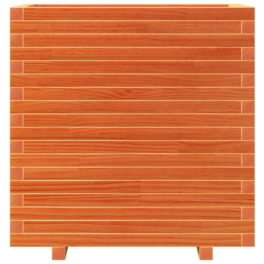 Fioriera | Cassetta per fiori | Vaso Giardino Marrone Cera 70x40x72,5cm Legno Massello Pino