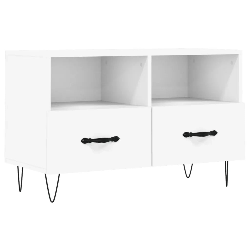 Mobile Porta TV Bianco 80x36x50 cm in Legno Multistrato 828964