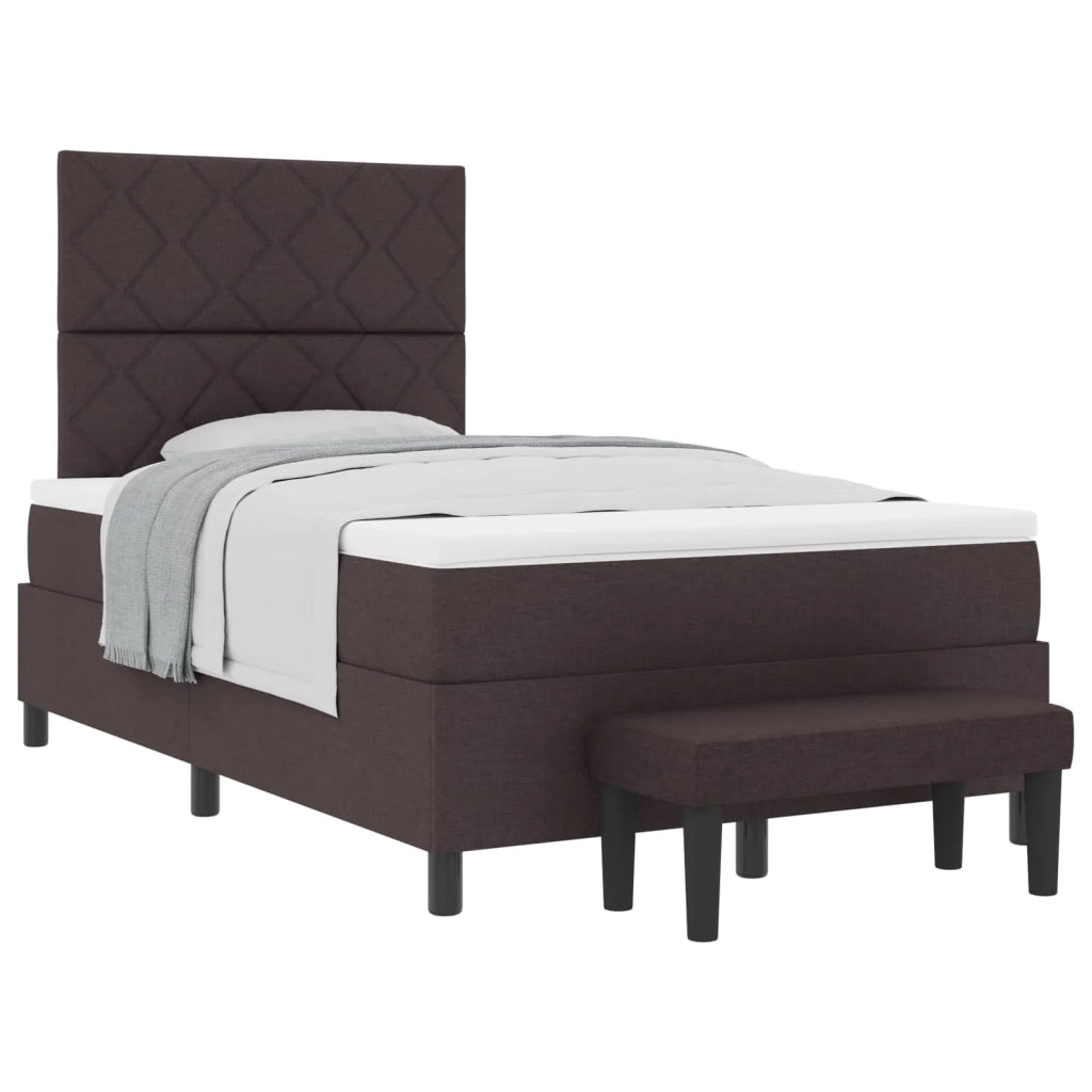Letto a molle con testiera Marrone Scuro 120 x 200 cm Tessuto 3344138