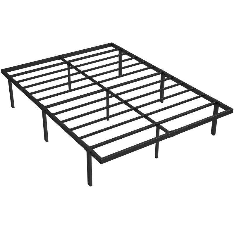 LETTO 140x200 cm in metallo nero con spazio contenitore sotto il letto