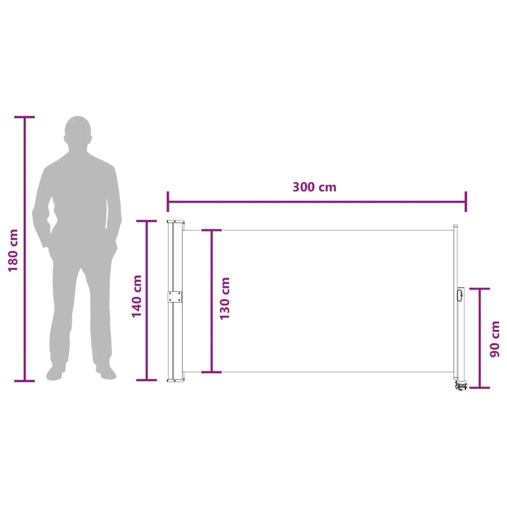 Tenda laterale-Tenda parasole per balcone 100% poliestere ferro acciaio 814880