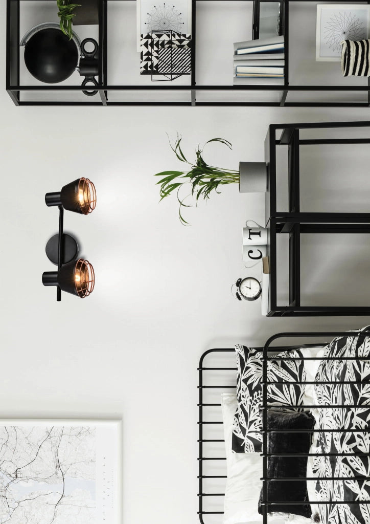 Plafoniera Candellux Neria metallo nero oro 2xE14 40W