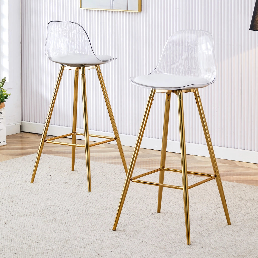 SGABELLI BAR Set da 2 pezzi Oro/Trasparente Metallo e Plastica
