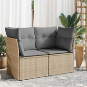 Divano da Giardino con Cuscini a 2 Posti-Sofa da Giardino-Divano da esterno Beige in Polyrattan 922404