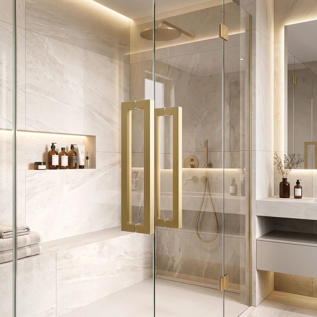 Maniglia Per Porta Doccia Rea 01 Brushed Gold