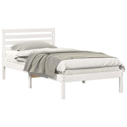 Letto singolo | Letto per adulti | Struttura del letto Bianco 100 x 200 cm Pino massello