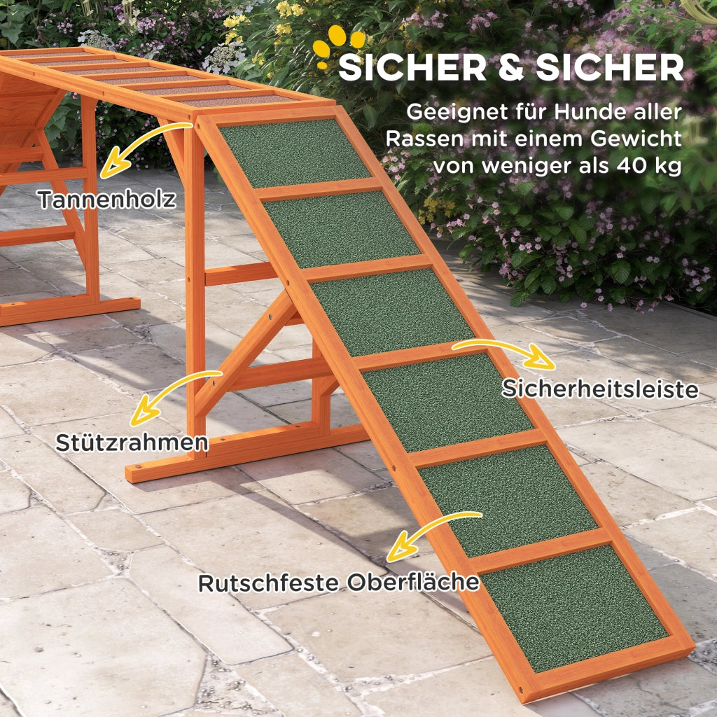 RAMPA PER AGILITY PER CANI 325 x 55 x 69 cm Arancione in legno