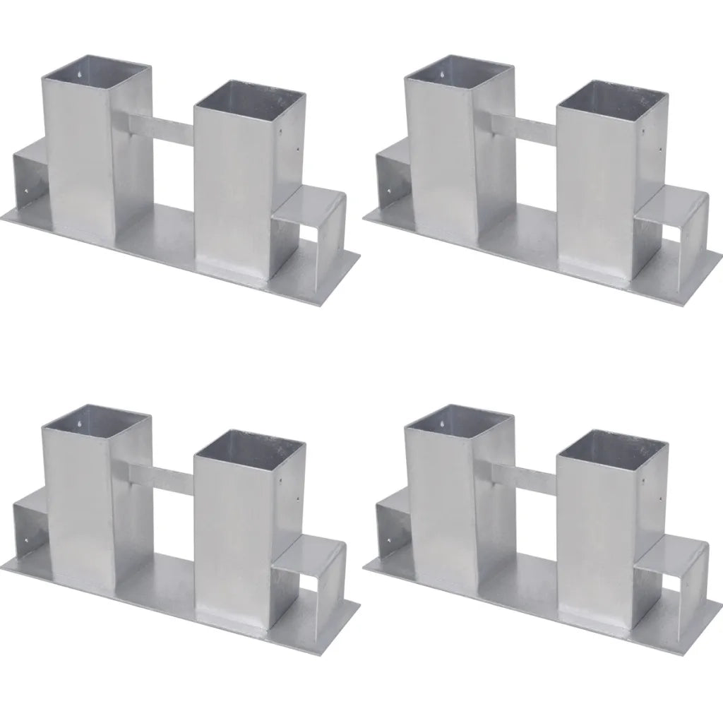 Set Supporti per Legna da Ardere 4 pz in Acciaio Argento 41925