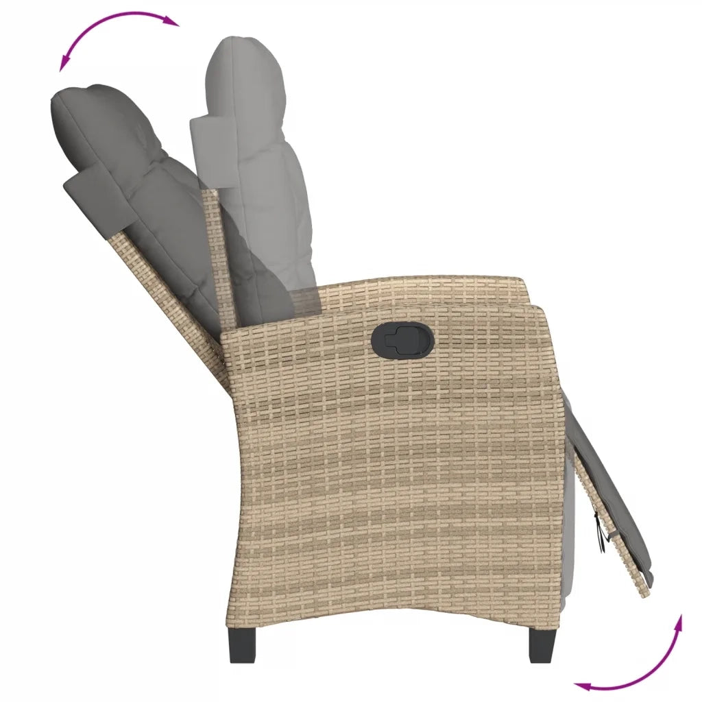 Set Pranzo da Giardino 7 pz con Cuscini Beige Misto Polyrattan 3212828