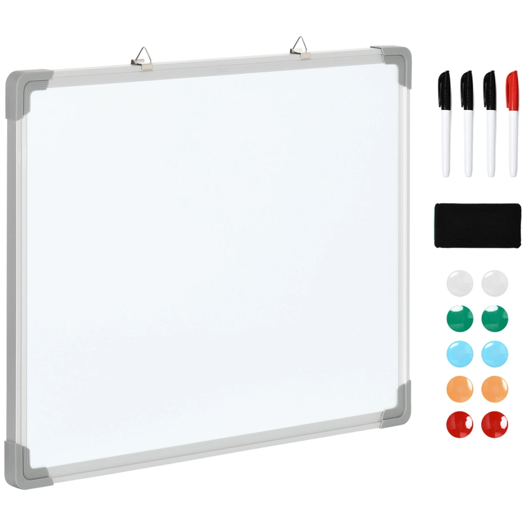Lavagna magnetica cancellabile con 4 pennarelli 10 magneti ¨C zephmum ¨C bianco 60x45cm