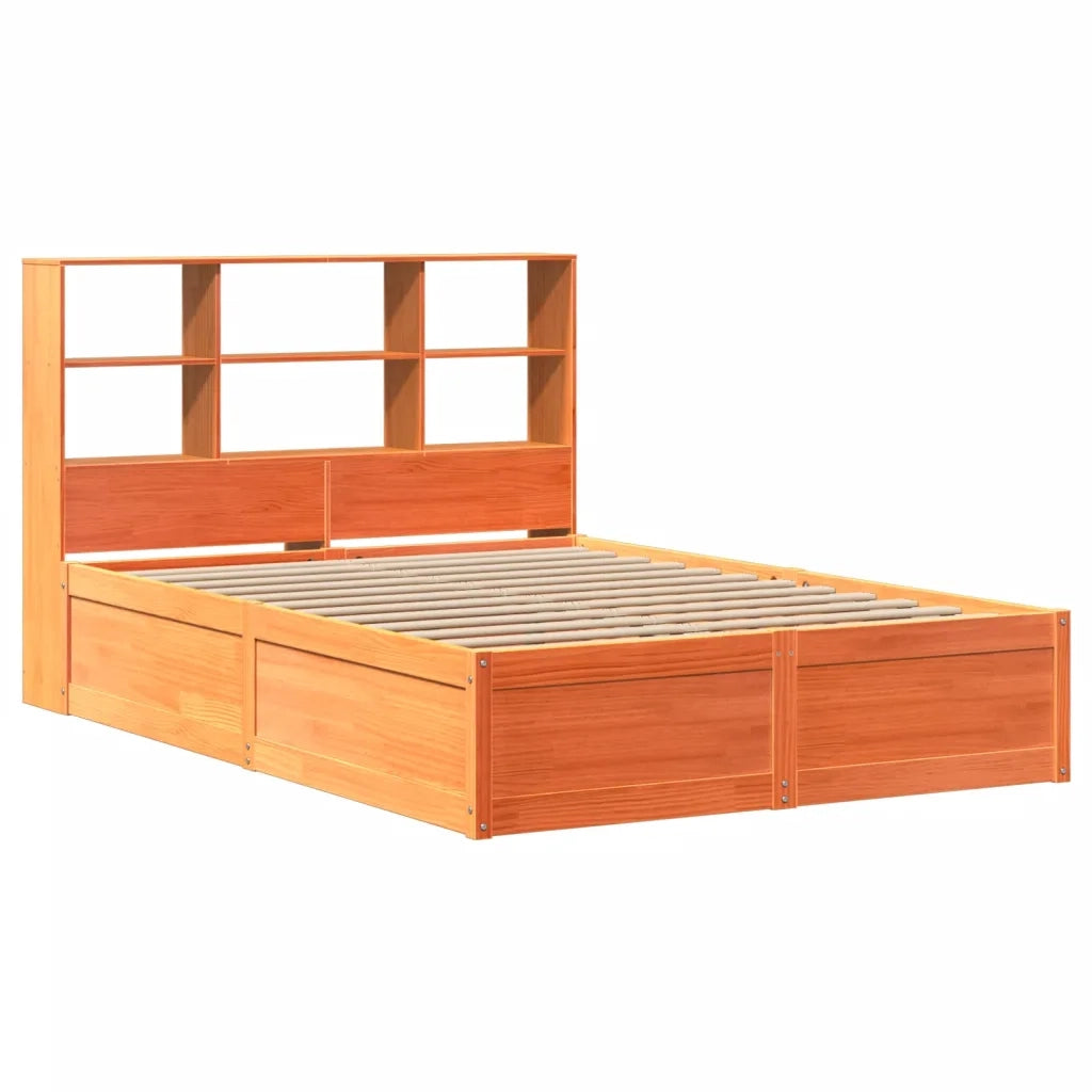 Giroletto senza Materasso-Struttura Letto Marrone Cera 150x200 cm Legno di Pino 346383