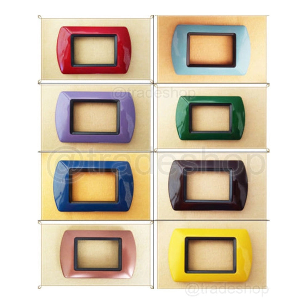 Trade Shop - Placchette Placche In Abs Compatibili Per Master Modo Colorra Placca Copriprese - Verde Polvere -7 Fori     -