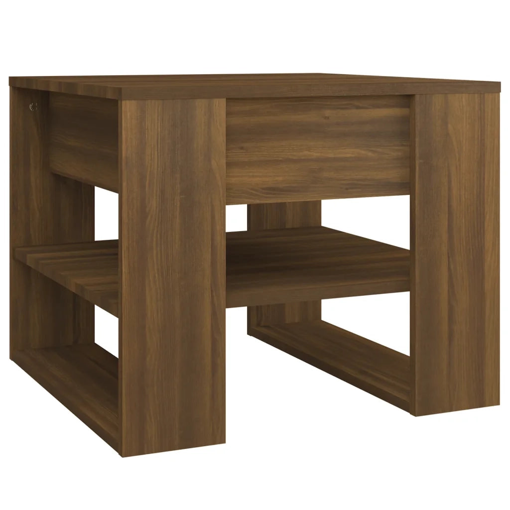 Tavolino Salotto-Tavolino da soggiorno-Tavolo Rovere Marrone 55,5x55x45 cm Legno Multistrato