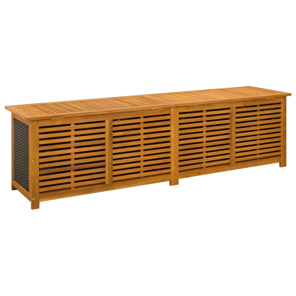 Scatola di Stoccaggio per Giardino 185 L 200 x 50 x 56 cm Nero 42002712