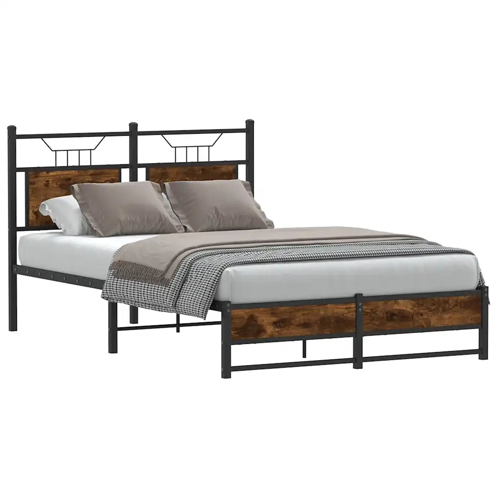 Giroletto senza Materasso-Struttura Letto Rovere Fumo 120x200 cm in Truciolato 108805